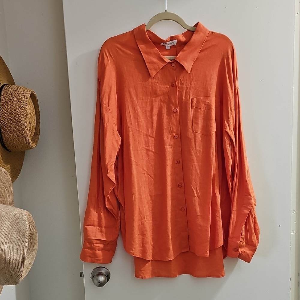 Vestique Orange Button Down Shirt